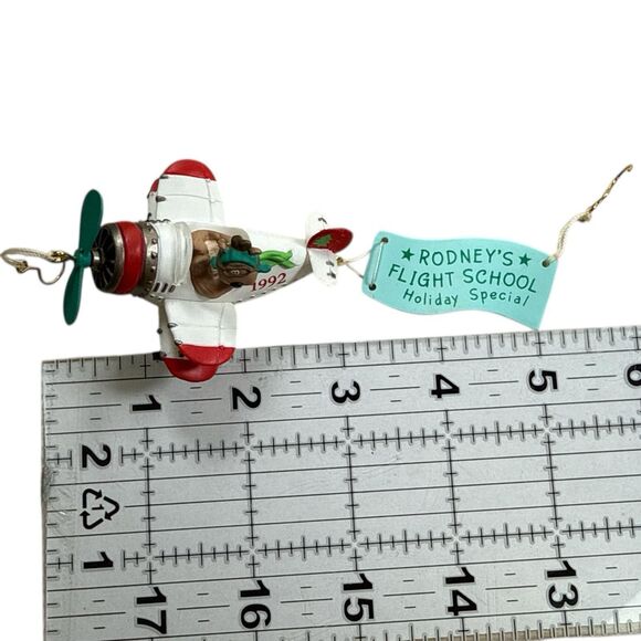 Rodney Reindeer Ornament: 1992 Hallmark Keepsake Club Biplane - Picture 9 of 10